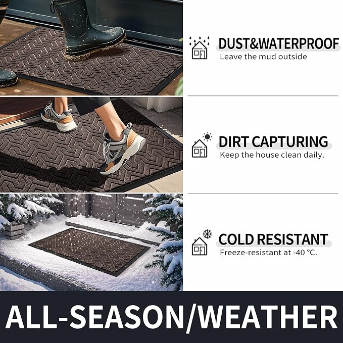 Yimobra Front Door Mat Outside Entrance 29.5x17, Waterproof Heavy Duty Outdoor - Image 5