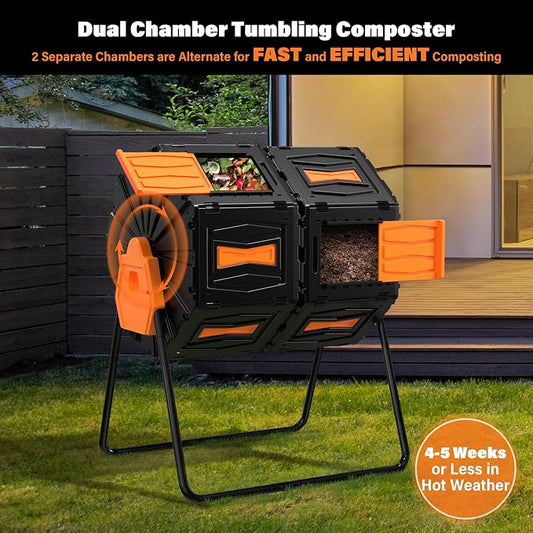 Compost Tumbler, Easy Assemble & Efficient Outdoor Compost Bin, 45 Gallon/170 - Image 2
