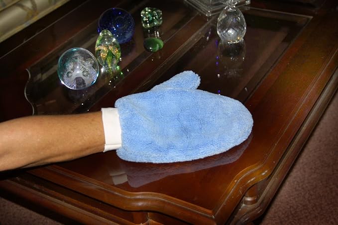 Eurow Microfiber Terry Weave Dusting & Polishing Mitt, Scratch-Free, Ultra-Soft - Image 4
