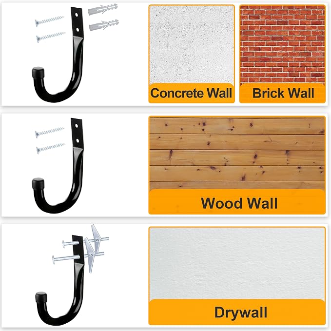 KURUI Metal Wall Hooks for Hanging Heavy Duty, Large Utility J Hooks - Image 9
