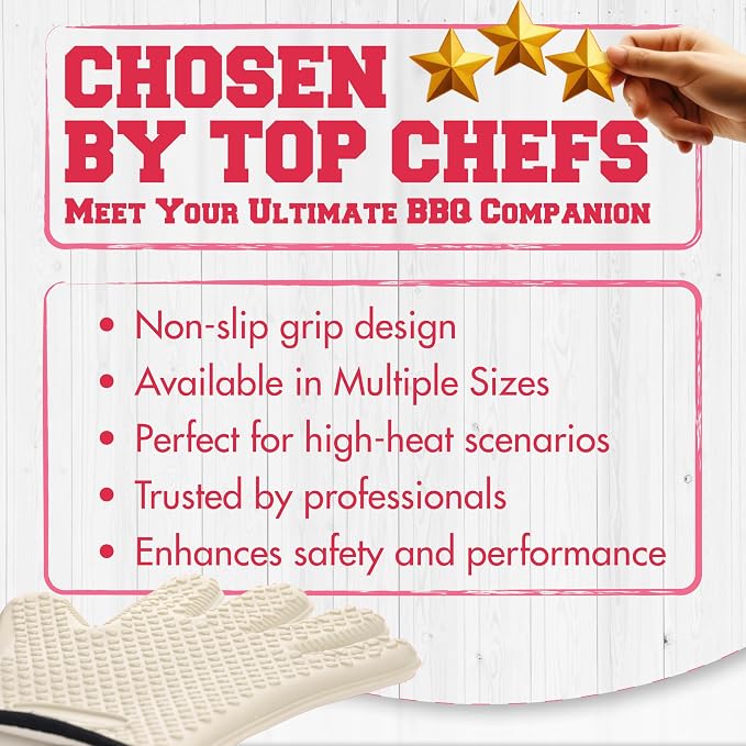 KITCHEN PERFECTION XL Silicone Smoker Oven Gloves - Image 6