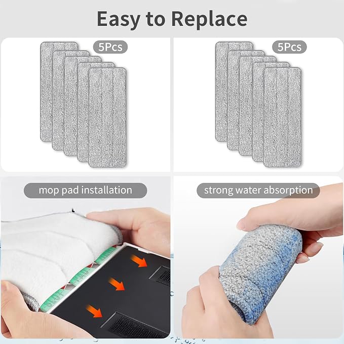 10Pcs Joymoop Mop Replacement Pads, 13 * 4.9'' Universal Mop Pads Mop Head - Image 4