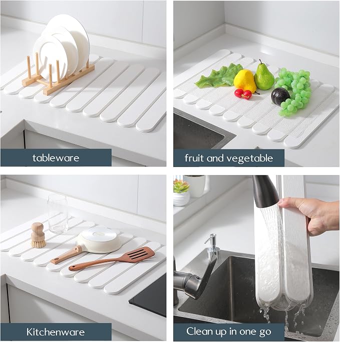 Large White Stone Dish Drying Mats - Image 5