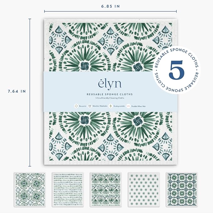 ELYN Swedish Dishcloths, Reusable & Washable Sponge Cloths, Absorbent Cleaning - Image 2