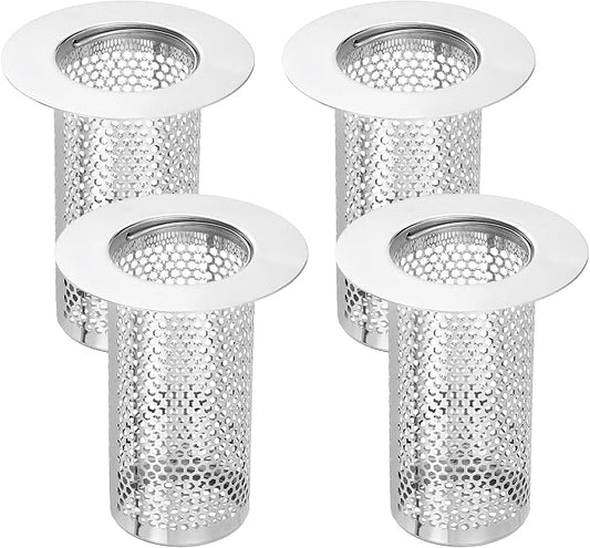 uxcell 4 Pack Shower Drain Strainer, 3.2" x 2.6" 304 Stainless Steel Floor by uxcell