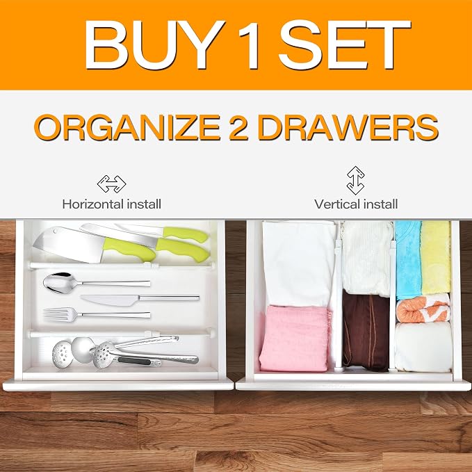 HiYZ Expandable Drawer Dividers, Large Kitchen Utensils Drawers Divider - Image 7