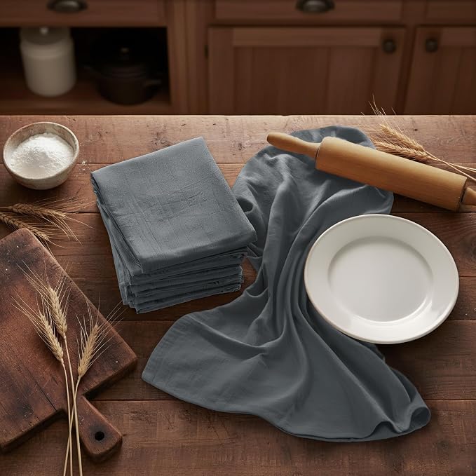 Utopia Kitchen Light Grey Flour Sack Towels 100% Cotton Tea Towels - Image 6