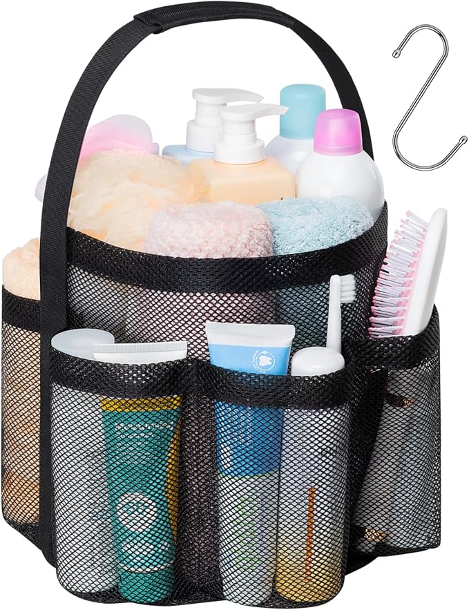 F-color Mesh Shower Caddy Portable, Large Capacity Shower Bag Basket Tote by F-color