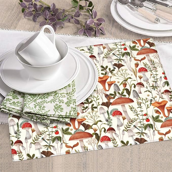 Boho Mushroom Decor Dish Drying Mat - Image 5