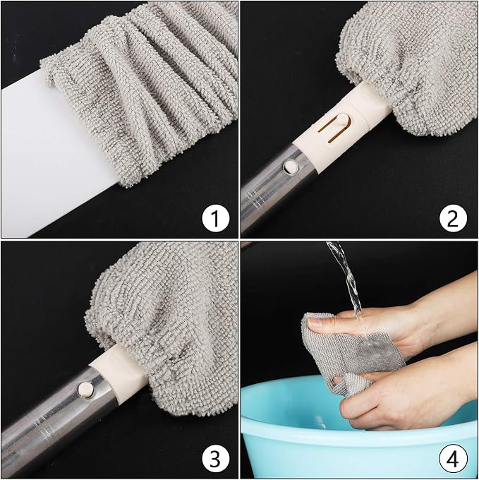 6 Pcs Retractable Gap Dust Cleaner Cloth Reusable Microfiber Dusting Cloth - Image 3