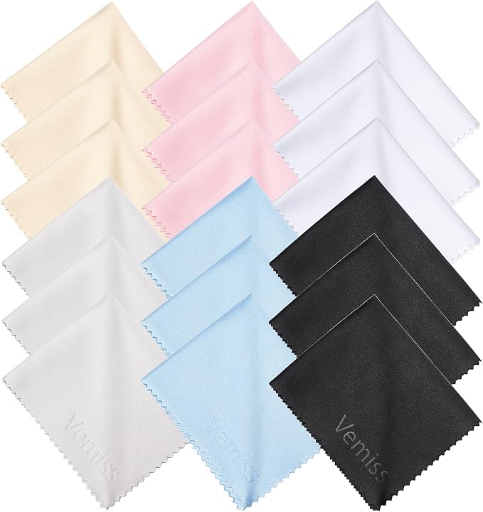 Vemiss 6 Pack Microfiber Glasses Cleaning Cloth, Wipes Lens Eyeglasses & Screens by Vemiss