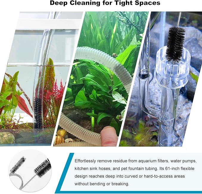 2-Pack Flexible Dual-Ended Aquarium & Kitchen Tube Brush – Stainless Steel Core - Image 6