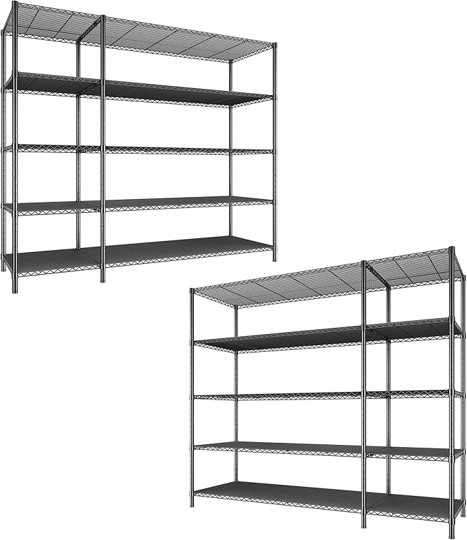 52.36" W Storage Shelves Metal Shelving Unit Load 1400LBS 5 Tier Wire Rack by Romorgniz