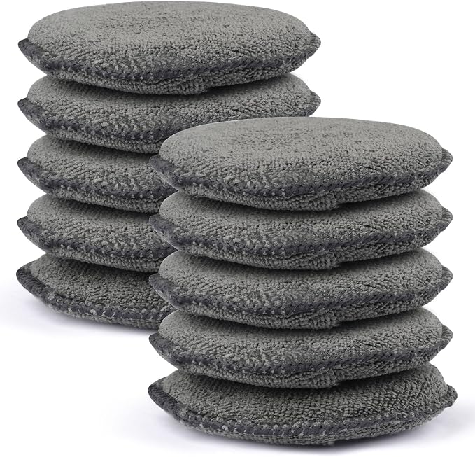 10 Pack Wax Applicator Pads, Microfiber Applicator Pad by PEASUG