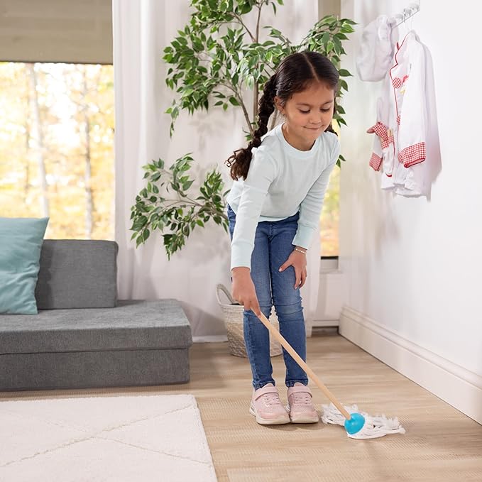 Melissa & Doug Dust Sweep Mop 6-Piece Pretend Play Set, Toddler Toy Cleaning - Image 5