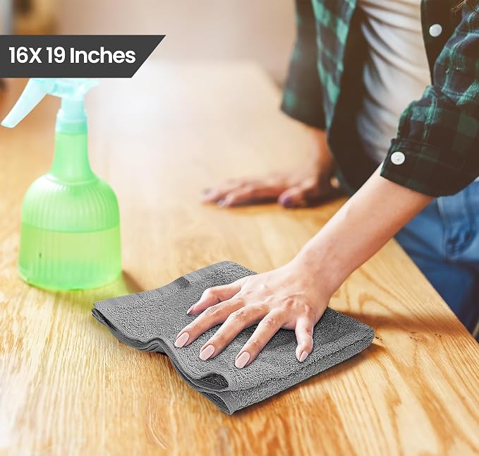 Utopia Towels Kitchen Bar Mops Towels, 100% Cotton Super Absorbent Grey - Image 2