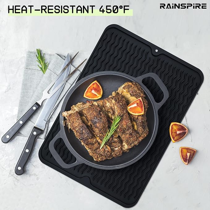Rainspire Dish Drying Mats For Kitchen Counter, Silicone Dish Mat Drying - Image 5