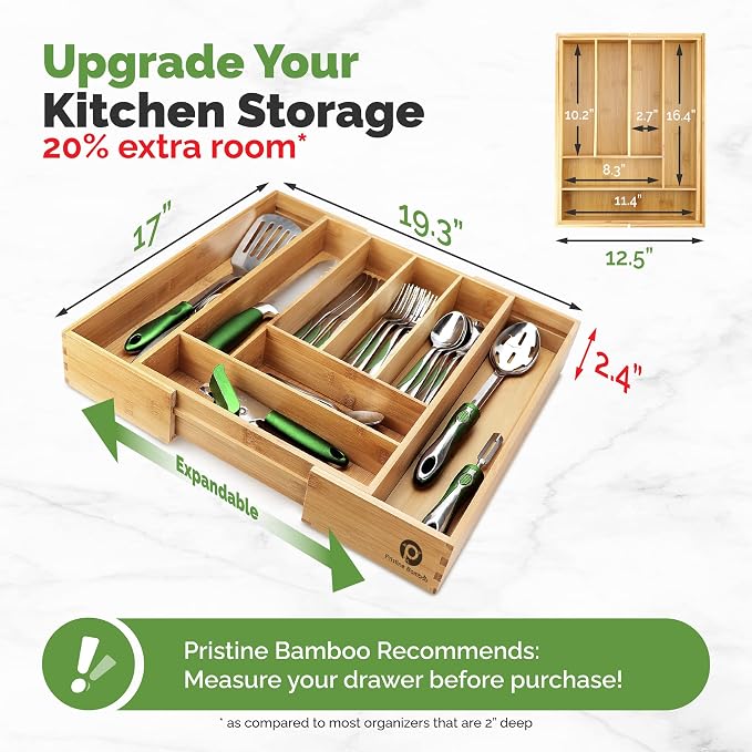Silverware Tray for Drawer Organizer, Kitchen Drawer Organizer, Cutlery - Image 2