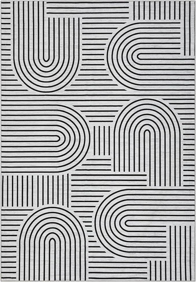 Washable Rug 5x7 Area Rugs for Living Room, Abstract Rug for Bedroom, Soft - Image 4