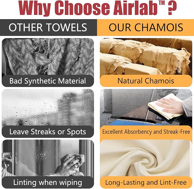 Chamois Cloth for Car 2 Pack Shammy Towel 24'' x 16'' Super Absorbent Car - Image 3
