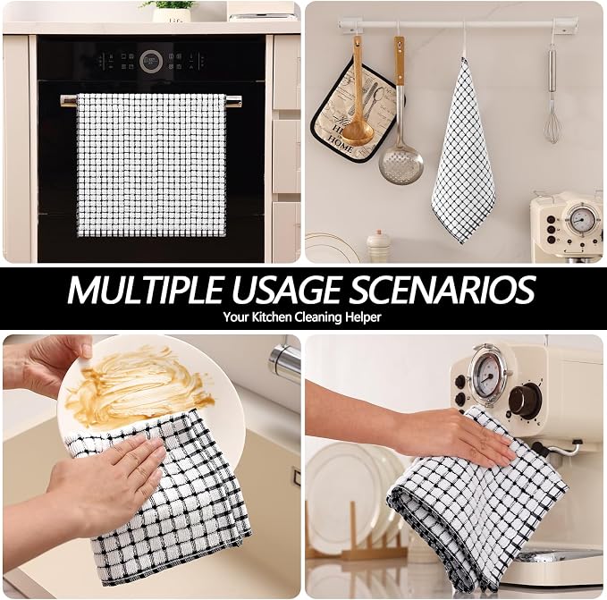 Homaxy Kitchen Towels and Dishcloths Set, 16 x 25 and 12 x 12 Inches, Super - Image 6