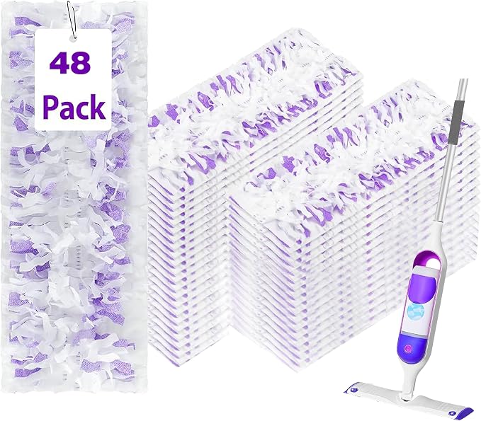 48 Pack PowerMop Refills Pads for Swiffer PowerMop Multi-Surface Mops and by PureRealm