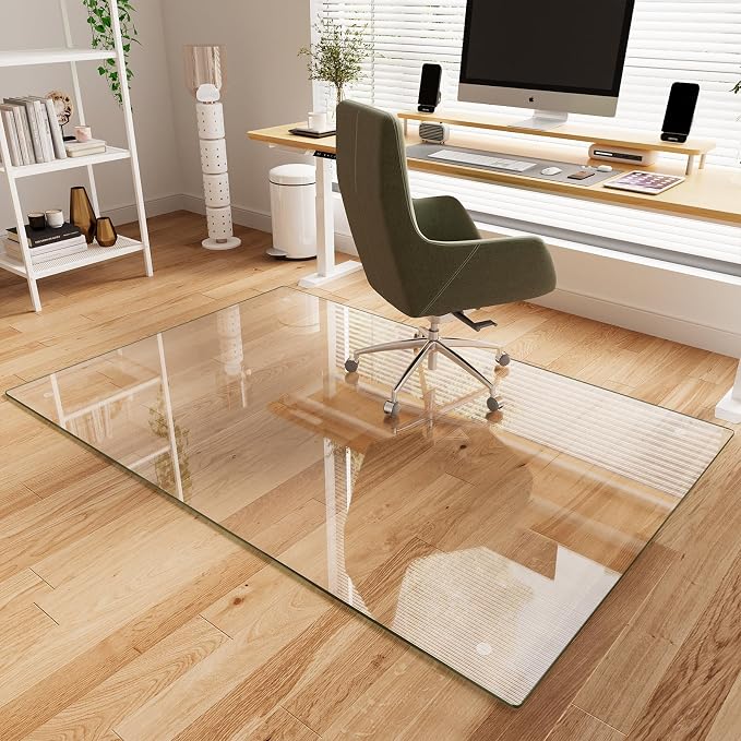 Koonmi Tempered Glass Chair Mat by KOONMI