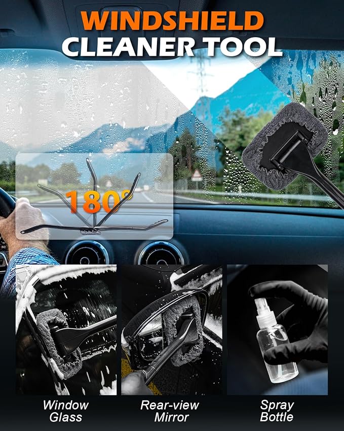 Windshield Cleaner Tool, Inside Windshield Cleaning Kit - Image 3