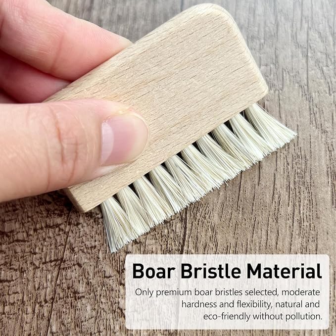 Natural Beech Wood Nail Brush Non-Slip Hand and Toenail Cleaning Brush Compact - Image 6