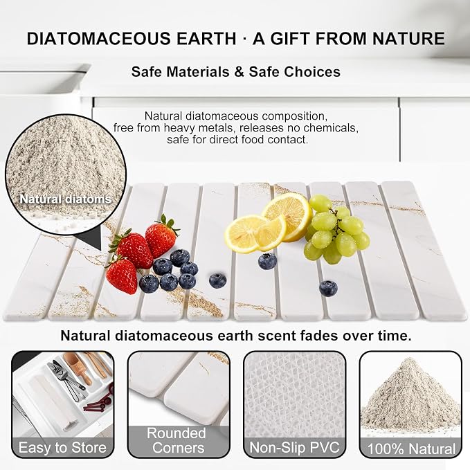 3 PCS Large Stone Dish Drying Mat - Image 3