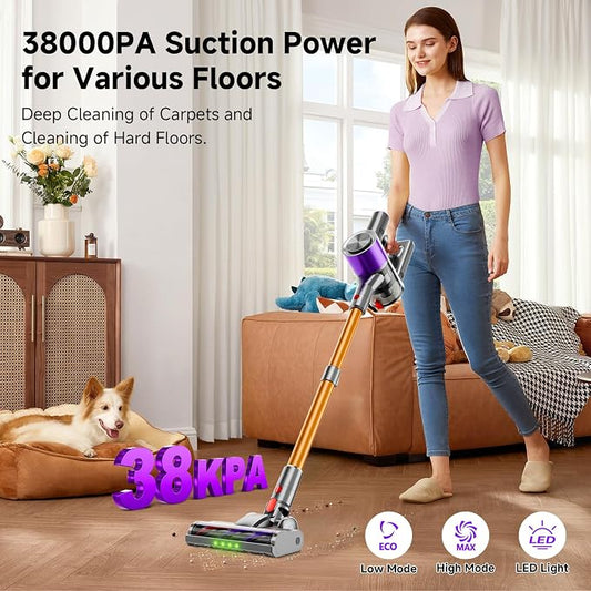 Cordless Stick Vacuum Cleaner, 38Kpa Powerful Suction Vacuum Cleaner - Image 2