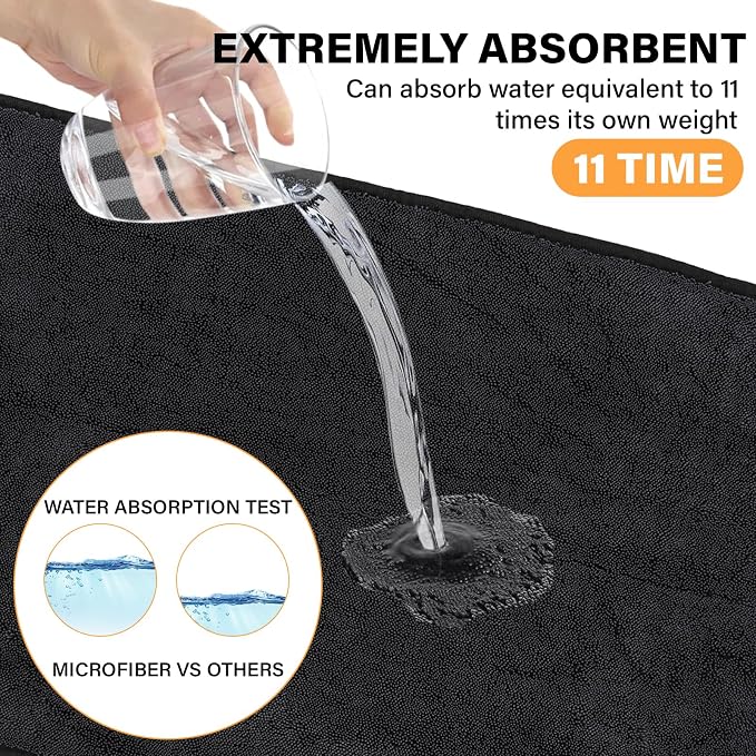 Shiny Shower Cleaning Cloth, Super Absorbent Bath Towels, Shower Doors Drying - Image 4