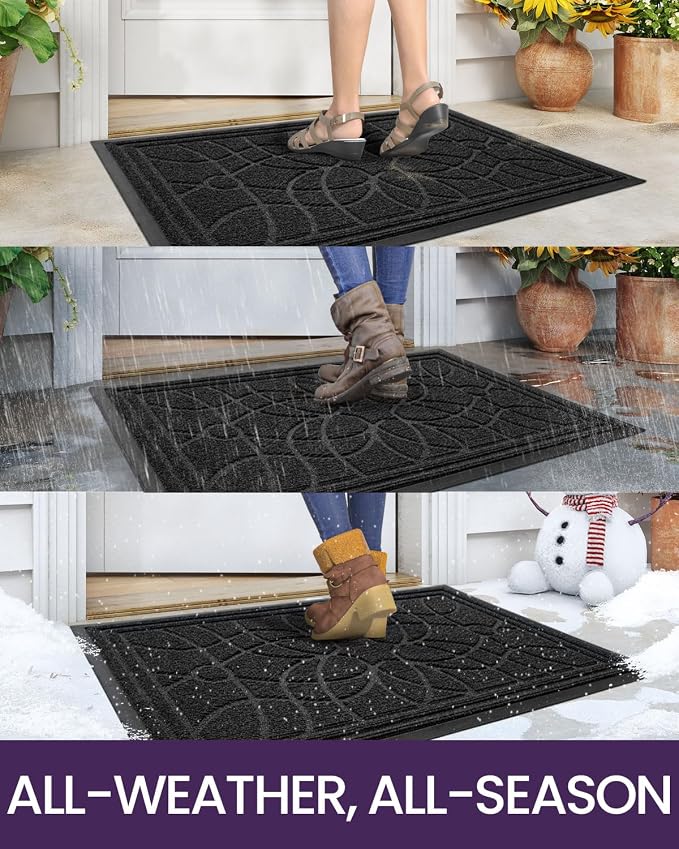 DEXI Front Door Mat Outside Entrance, Heavy Duty Non Slip Low Profile Doormat - Image 4