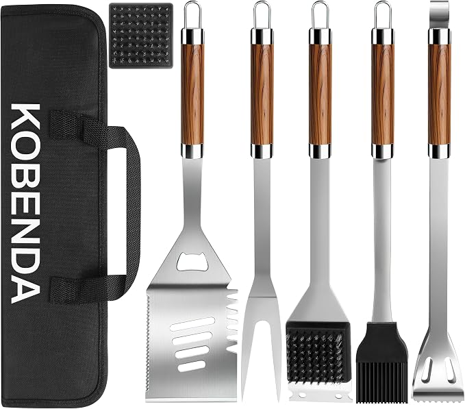 BBQ Grill Accessories, Stainless Steel Grilling Set by KOBENDA