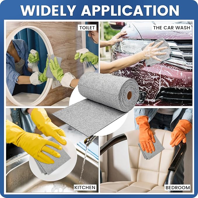 75 Pack Microfiber Cleaning Cloth Roll, Reusable Washable Ultra Tear Away - Image 5