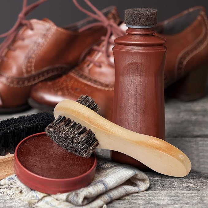 Horsehair Shoe Polish Applicator Brush, Shoe Buffing Brush - Image 7