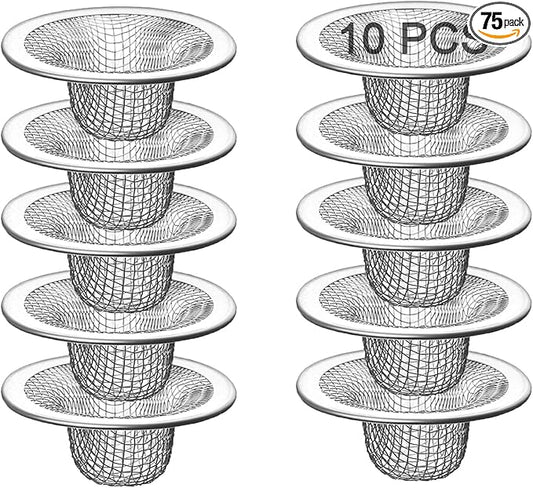 10PCS Mesh Sink Drain Strainer Bathroom, 2.75" Stainless Steel Slop Basket by Beyoslf
