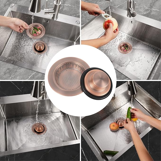 RQYEKDO Kitchen Sink Strainers Sink Stopper Kits, Stainless Steel Sink Drain - Image 4