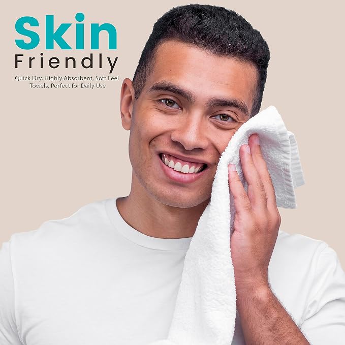 Towel and Linen Mart 100% Cotton- Wash Cloth Set -Pack of 4, Quick Dry - Image 6