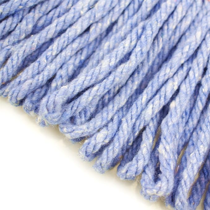 String Mop Heads Replacement Heavy Duty Commercial Grade Blue Cotton Looped End - Image 4