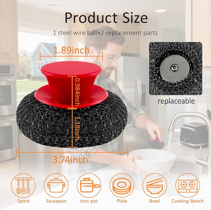 Stainless Steel Wool Scrubber - Image 2