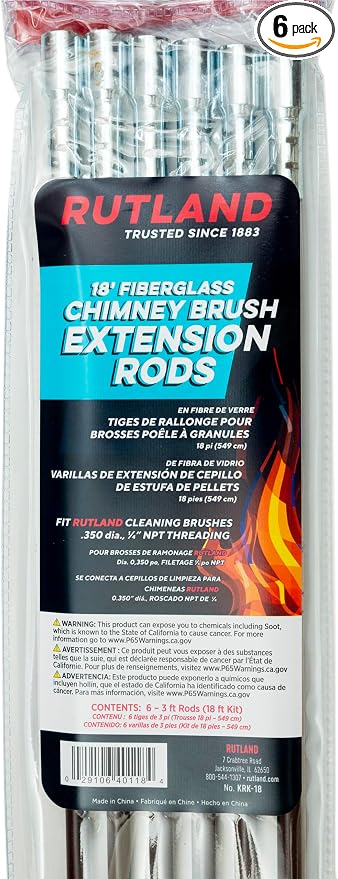 Rutland KRK-18 Fiberglass Chimney Brush Rod Kit by RutlandProducts