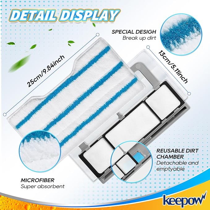 KEEPOW Reusable Mop Replacement Pads Compatible - Image 3