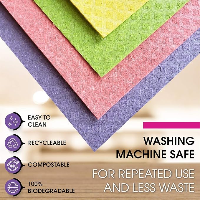 Swedish Dishcloths – Eco-Friendly Reusable Kitchen Towels – 10 Pack Cleaning - Image 5