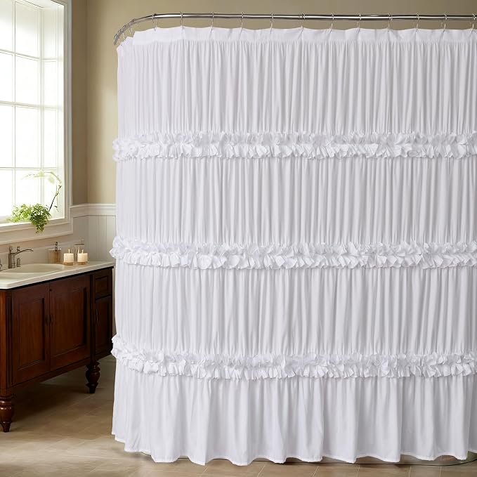 Extra Wide Shower Curtain 108" W x 72" L, Vintage Handcrafted Bow Tie Bath - Image 7