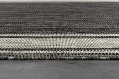 Beverly Rug Large Outdoor Rug 9x12 Modern Bordered Area Rugs for Indoor and Outdoor Patio Deck Porch Garden Waterproof Weather Sun Resistant Washable Outside Carpet (9 x 12 Dark Gray)