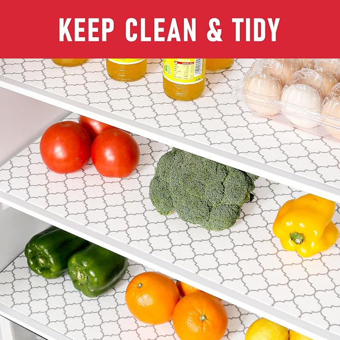 Cooyes 12 Pack Refrigerator Liners, Non Slip Fridge Mats Washable, Refrigerator - Image 2
