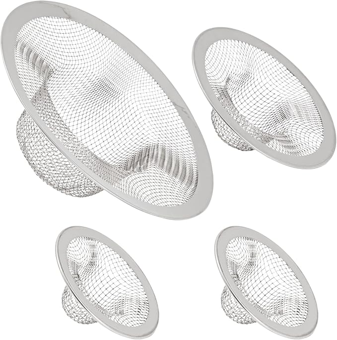 Juvale 4-Pack Stainless Steel Kitchen Sink Drain Strainer by Juvale