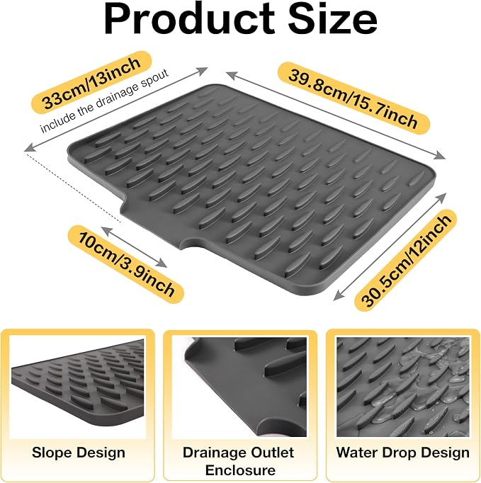 CHIKILLA Silicone Dish Drying Mat - Image 7