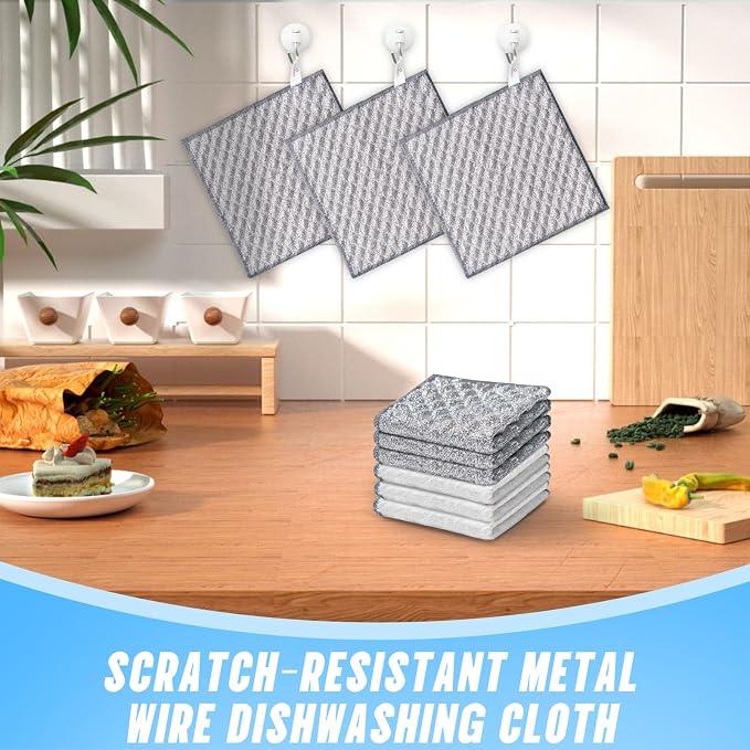 10 PCS Four-Layer Non-Scratch Multipurpose Steel Wire Dishcloths - Image 7